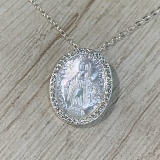 Collar plata n?car circones Virgen de los Rayos