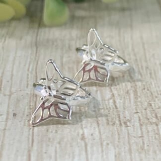 Aros plata mariposa huggie