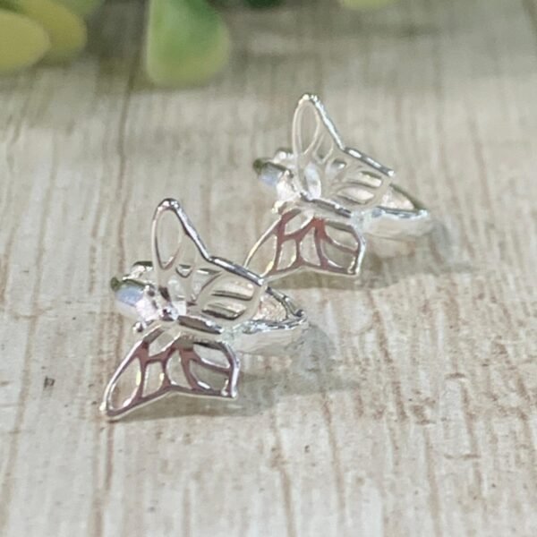 Aros plata mariposa huggie