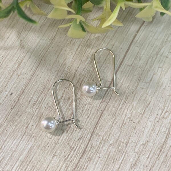 Aros plata perla gancho
