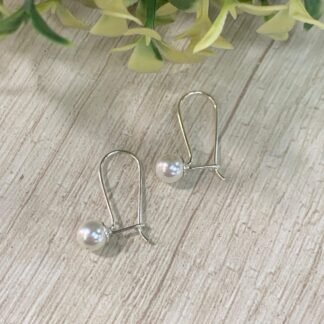 Aros plata perla gancho
