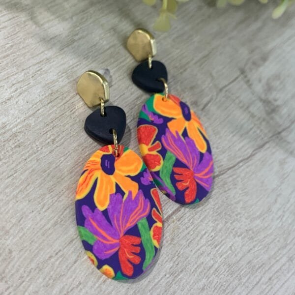 Aros floral multicolor ovalados