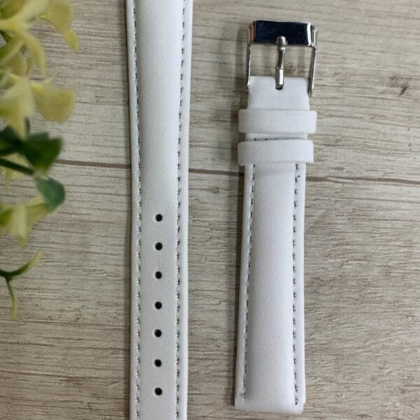 Correa cuero blanca lisa 16mm XL