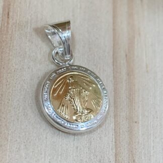 Colgante plata con oro San Benito 12x12mm