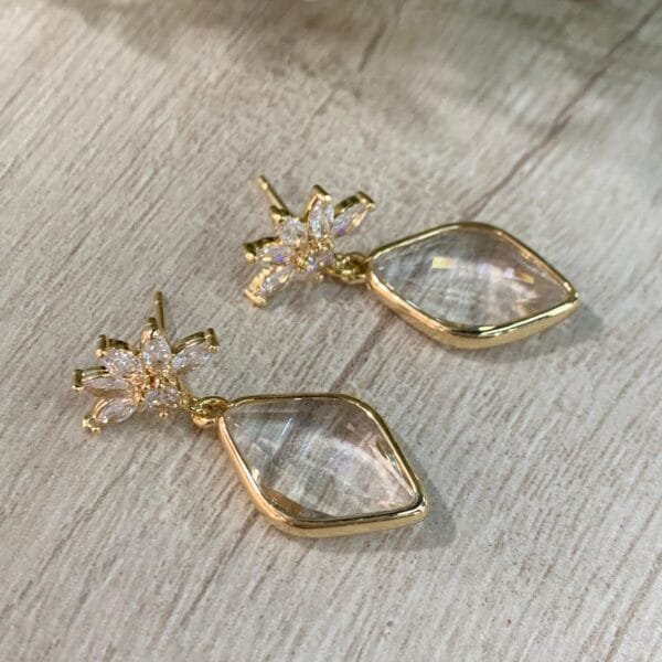 Aros Cristal Romno baño oro