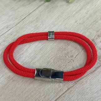 Pulsera doble cuerda roja 21 cm