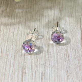 Aros Plata Cristal Tornasol 8mm