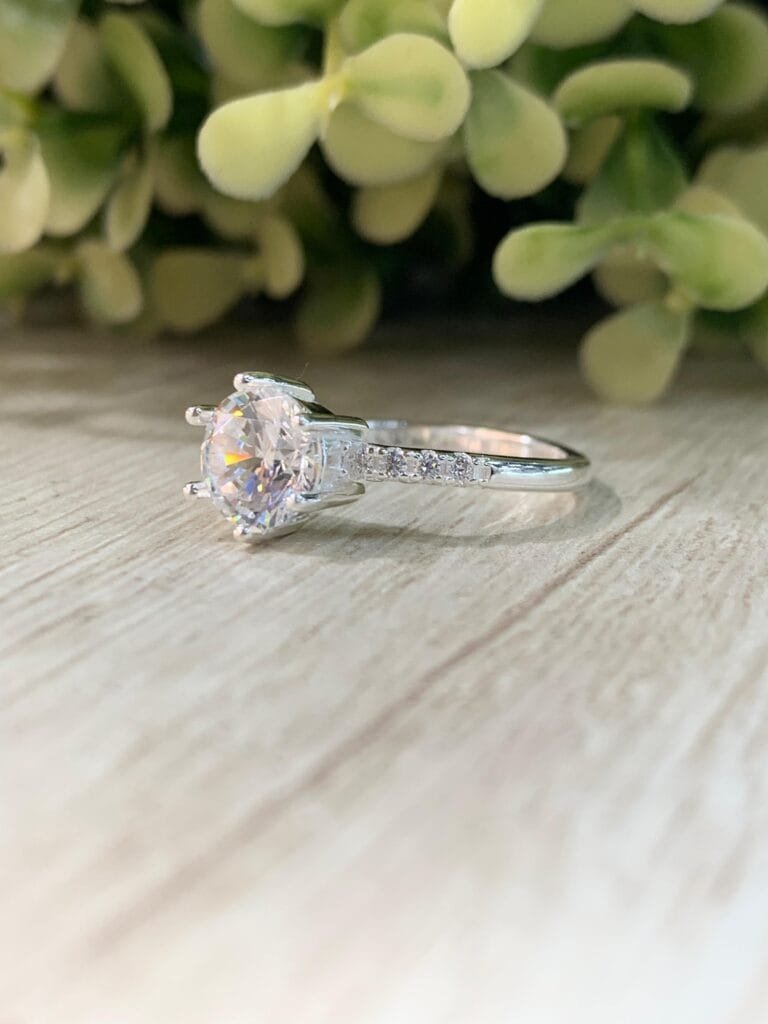 Anillo plata solitario microcircones n?12