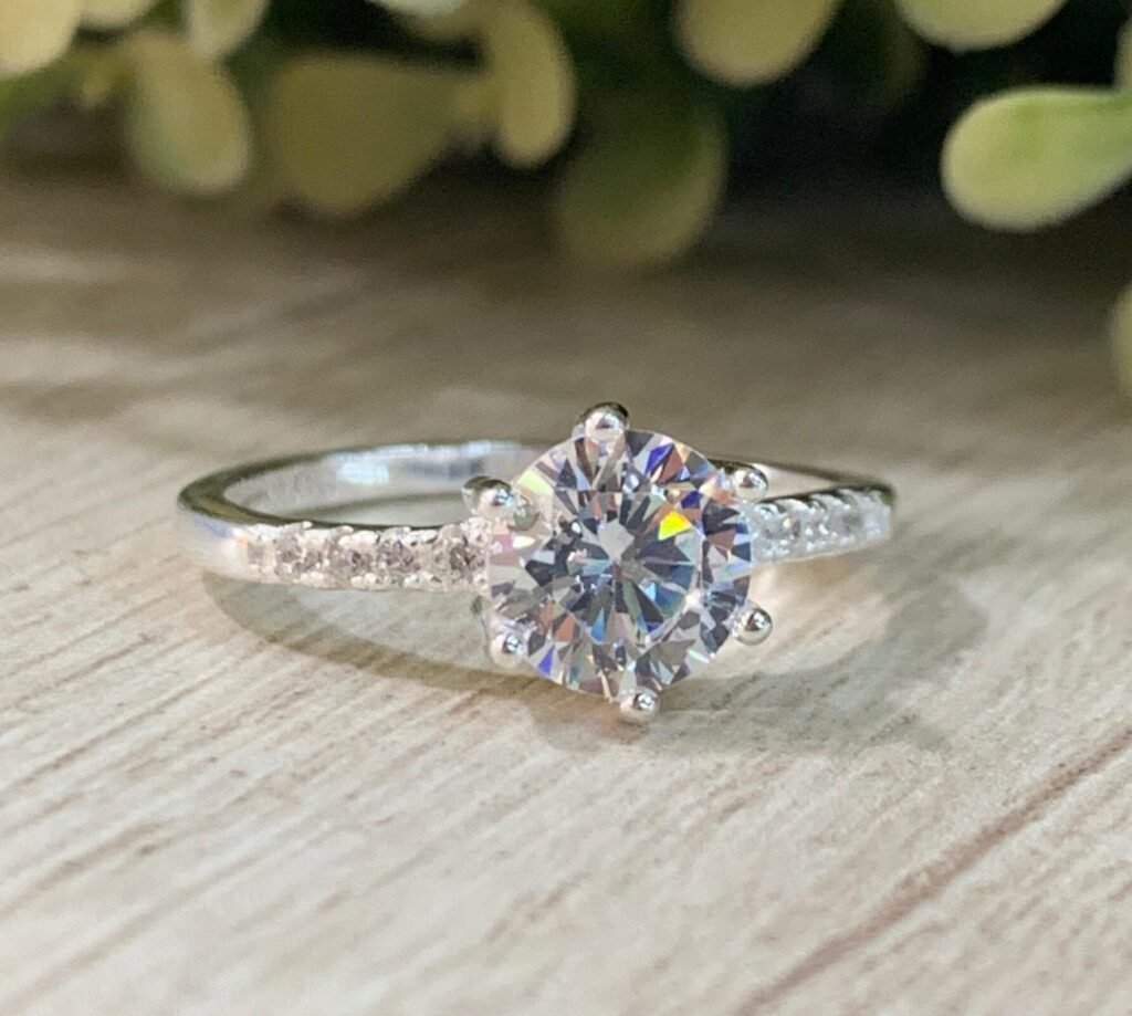 Anillo plata solitario microcircones n?12