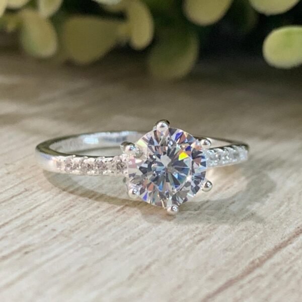 Anillo plata solitario microcircones n°17