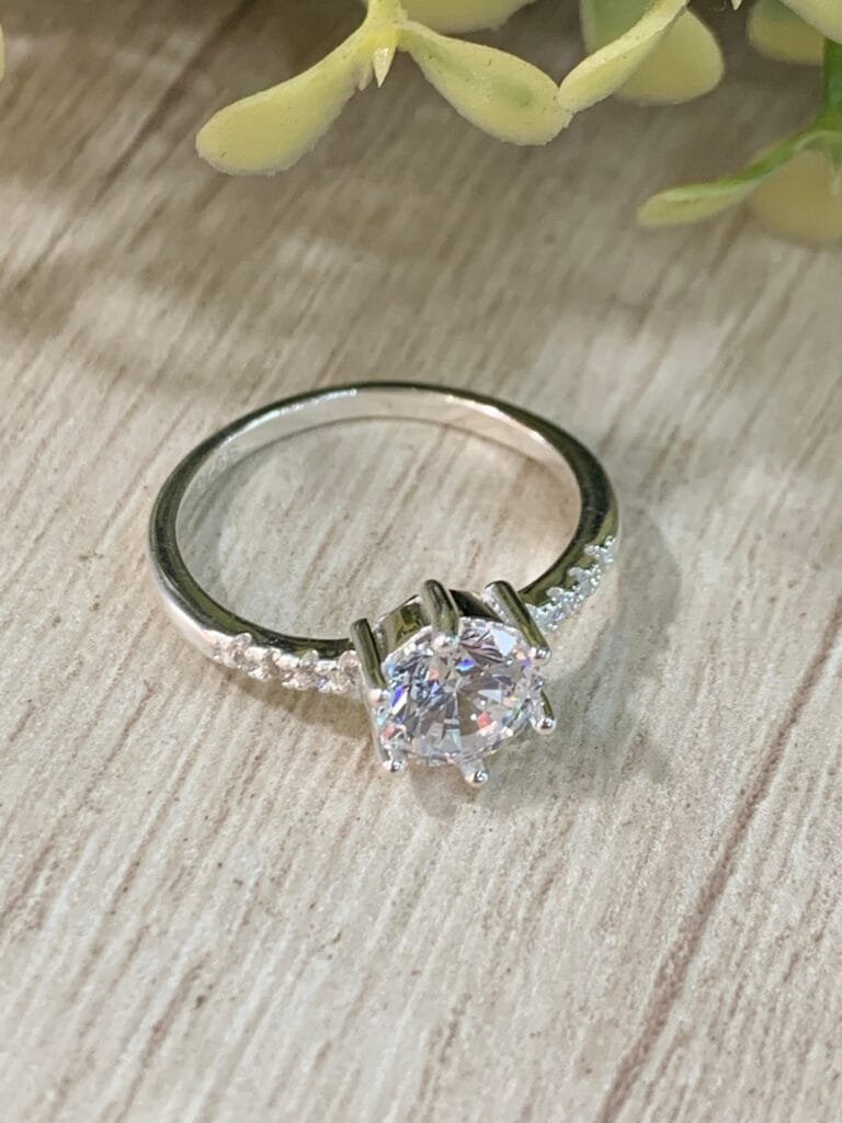 Anillo plata solitario microcircones n?12