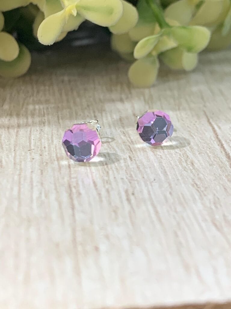 Aros Plata Cristal Tornasol 8mm
