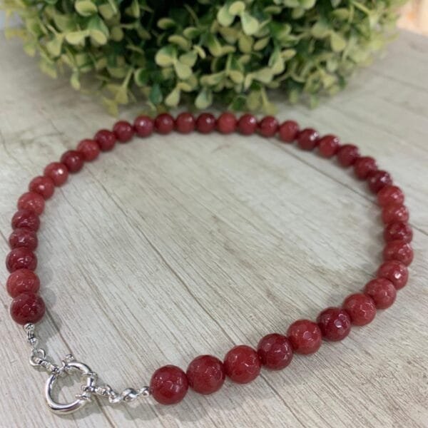 Collar agata broche timon plata