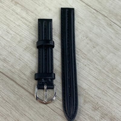 Correa cuero negra 12 mm triple costura
