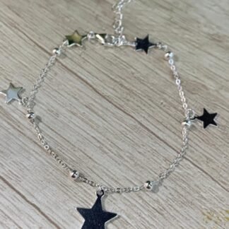 Pulsera plata estrellas adaptable