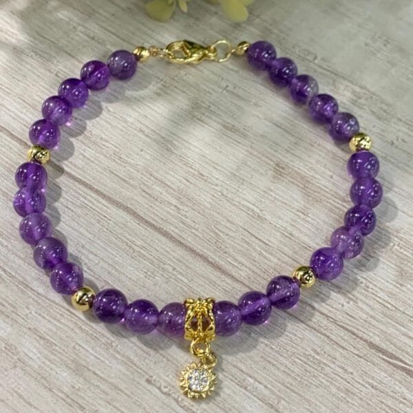Pulsera Amatista sol baño oro