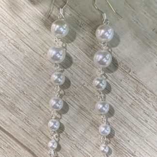 Aros Plata perla colgante