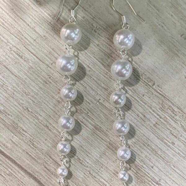 Aros Plata perla colgante