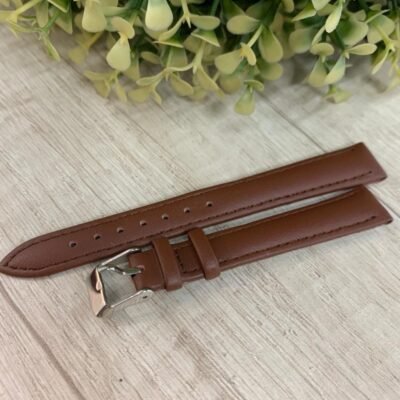 Correa cuero cafe lisa 14 mm