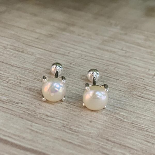 Aros plata perla rio tope