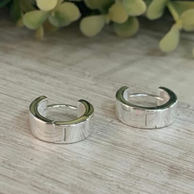Aros plata huggie 15 mm