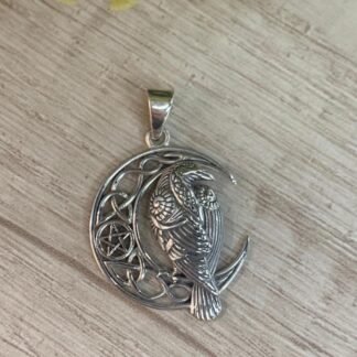 Colgante plata aguila luna 27 mm