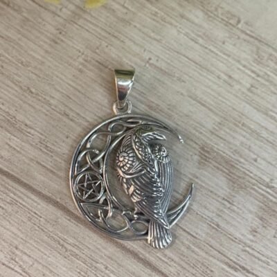 Colgante plata aguila luna 27 mm