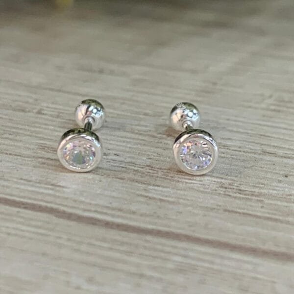 Aros plata punto de luz 4 mm