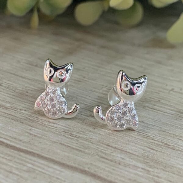 Aros plata gatitos microcircones