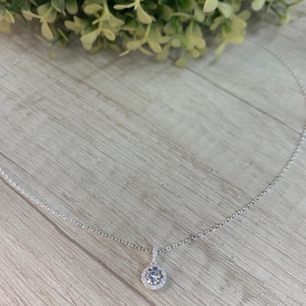 Collar plata punto de luz microcircon