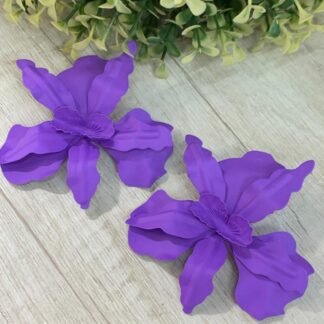 Aros maxi flor morada esmaltada