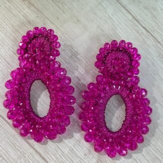 Aros tejidos cristal morado