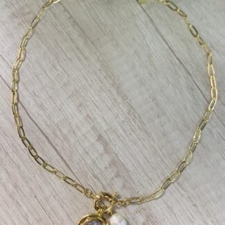 Collar san benito perla rio ba?o oro