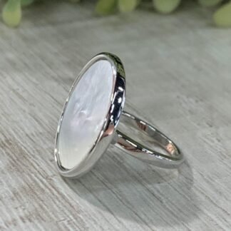 Anillo nacar ba?o plata N 9