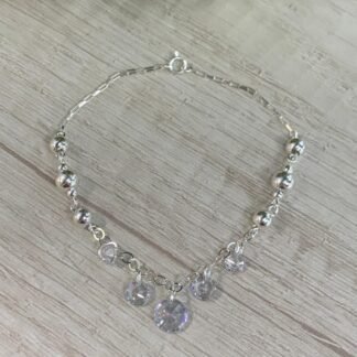Pulsera plata esferas circones