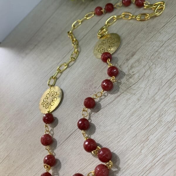 Collar mandala desigual agata baño oro