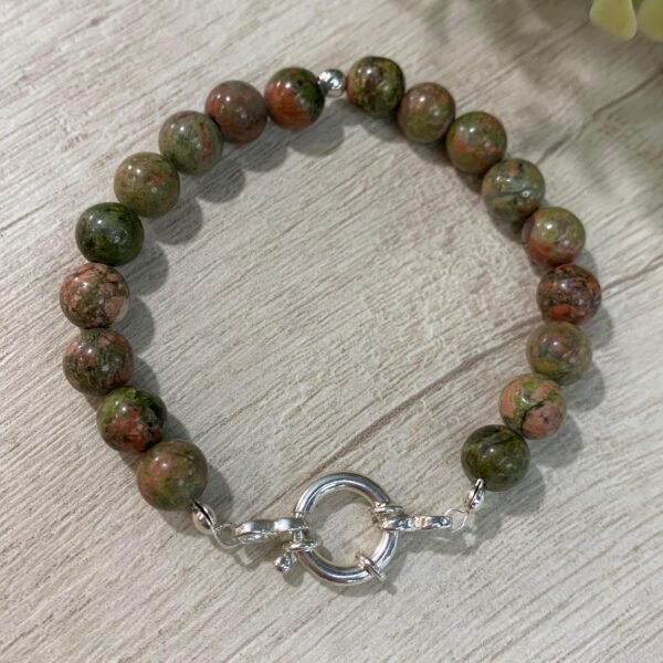 Pulsera plata unakita broche timon 19,5 cm