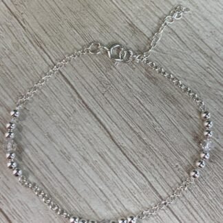 Pulsera Plata cristales y esferas