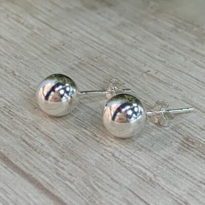 Aros plata esfera 8 mm