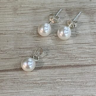 Conjunto plata perla de rio