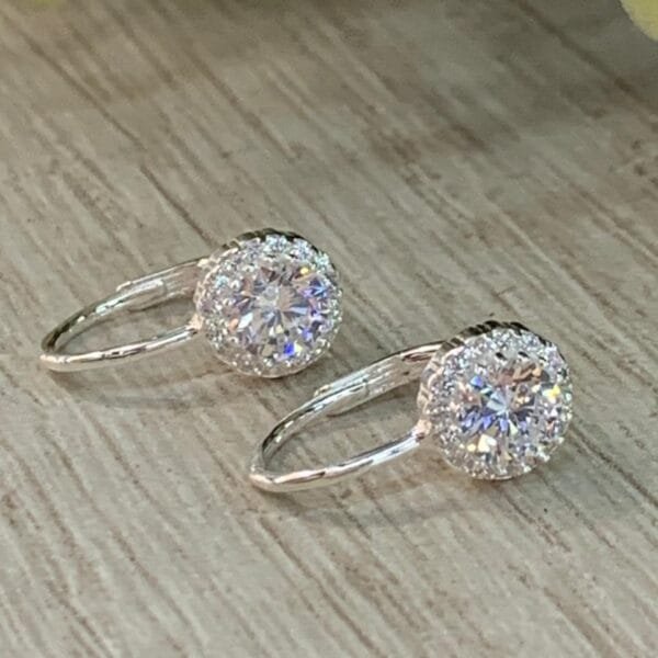 Aros plata circon gancho