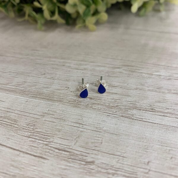 Aros plata gota lapislazuli