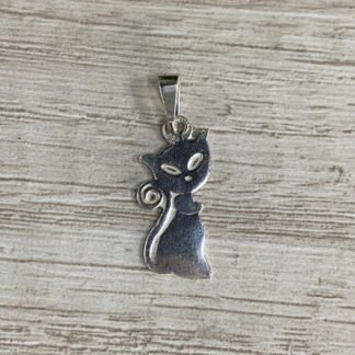 Colgante plata gato liso
