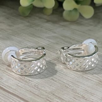 Aros plata rejilla clip
