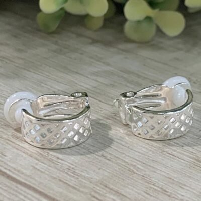 Aros plata rejilla clip