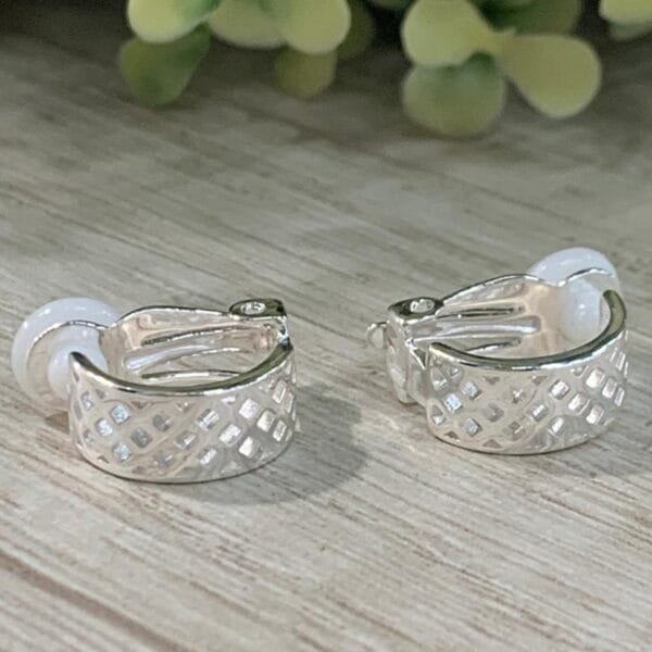 Aros plata rejilla clip