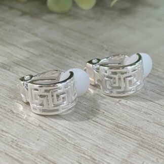 Aros plata geometrico clip
