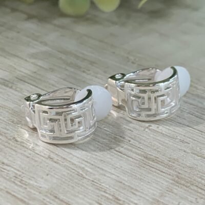 Aros plata geometrico clip