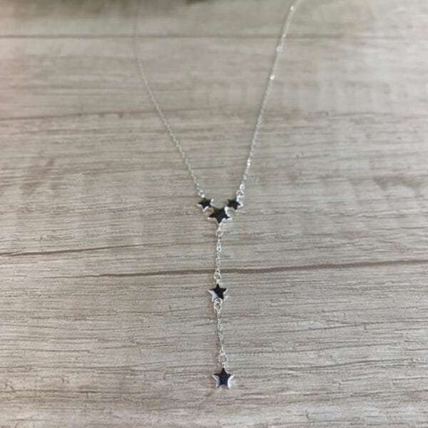 Collar plata estrellas cascada