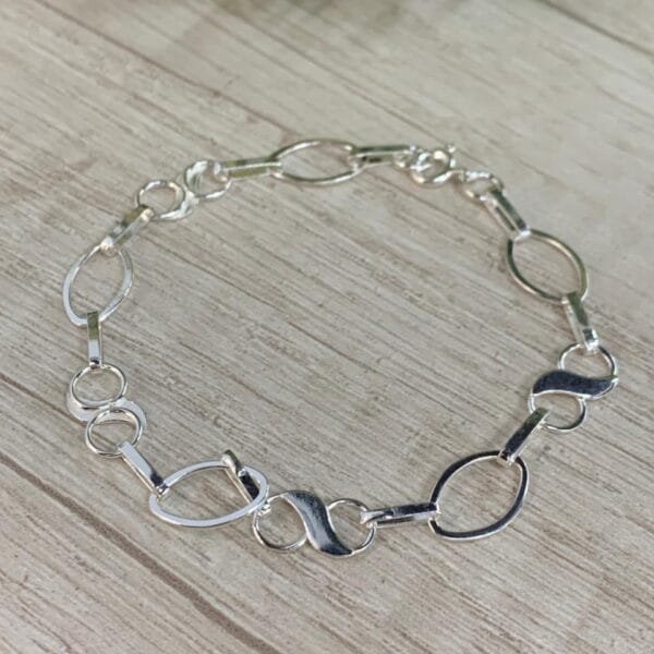 Pulsera Círculos óvalos plata